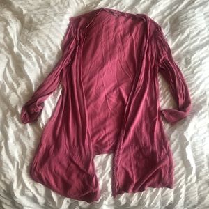 LOFT Outlet sheet pink cardigan 3/4 sleeve size L